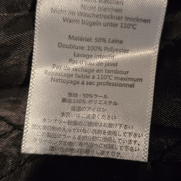 Men's Gray Wool Blend Trench Coat Jacket Sz M - Picture 8 of 9